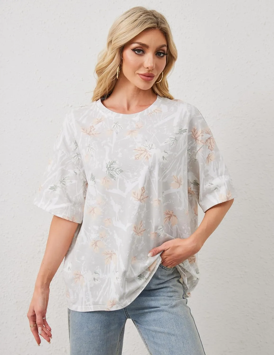 Women Oversized Striped Short Sleeve T-Shirts Color Block Crew Neck Basic Shirt Casual Loose Tops Summer Tee Shirt