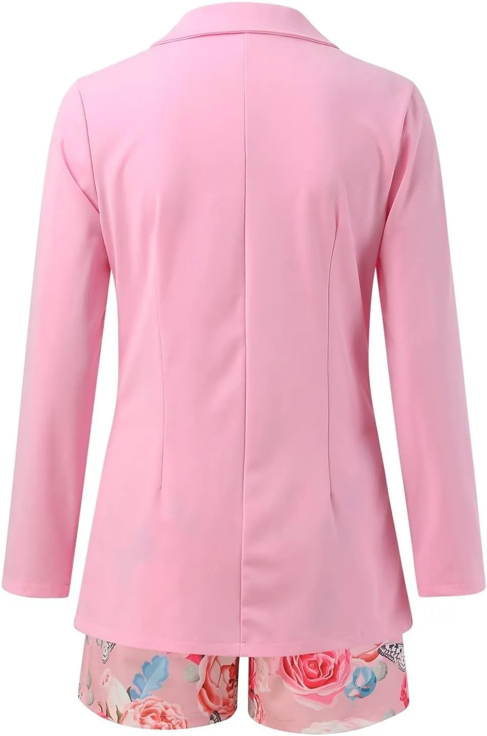 Womens 3 Piece Blazer Set Ladies Formal Office Work Business Blazer Open Front Cardigan Coat Floral Print Shorts Suits