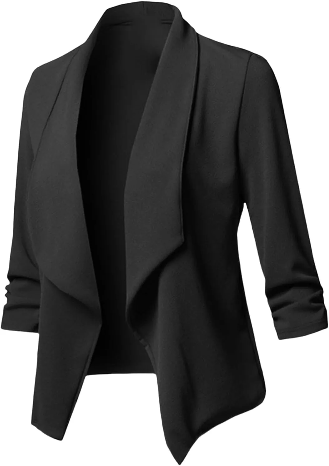 Women's 3/4 Sleeve Blazer Open Front Office Blazer Jacket Business Casual Lapel Suit Jacket Work Jacket Cardigan Suit