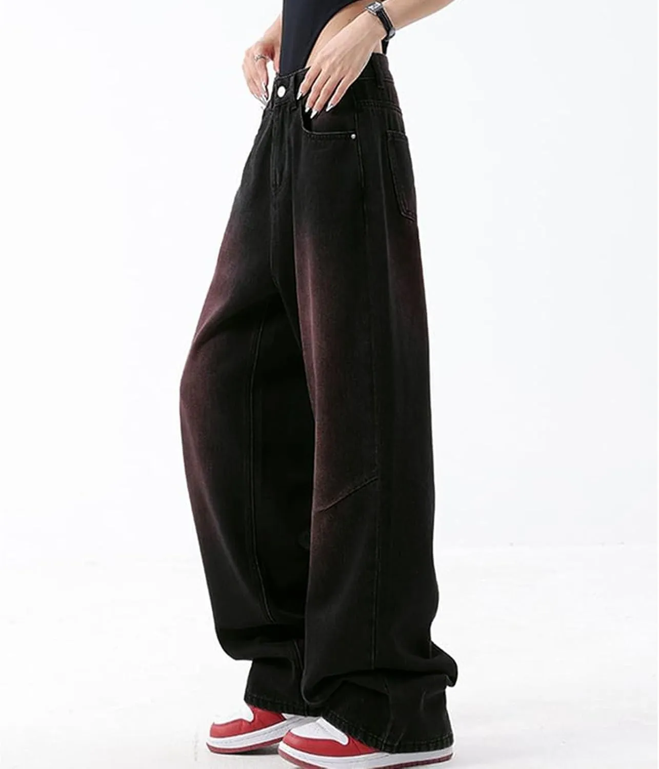 Women's Baggy Jeans Straight Wide Leg Vintage Boyfriends High Waisted Denim Pants Casual Streetwear Loose Trousers