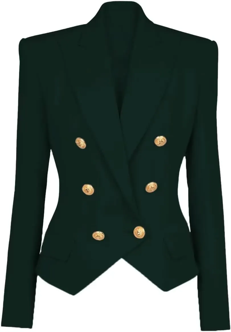 Women's Blazer Business Women Casual Long Sleeve Double Breasted Suit Jacket Office Lady Work Blazers Suit