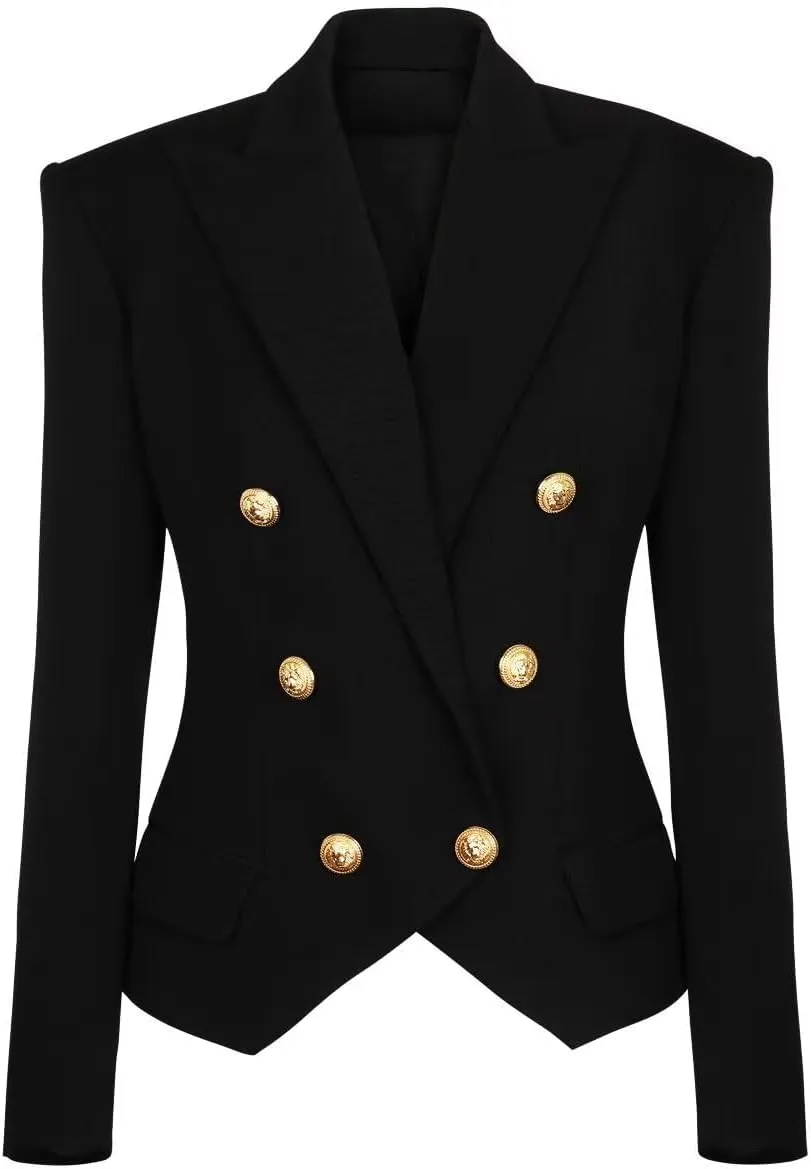 Women's Blazer Business Women Casual Long Sleeve Double Breasted Suit Jacket Office Lady Work Blazers Suit