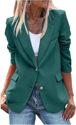 Womens Blazer Single Breasted Open Front Jacket Long Sleeve Lapel Collar Casual Blazers Work Office Suit Outerwear
