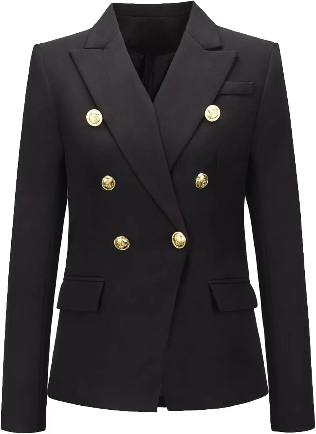 Women's Blazer Suit Solid Double Breasted Suit Jacket for Women Office Lady Casual Long Sleeve Blazer Suits