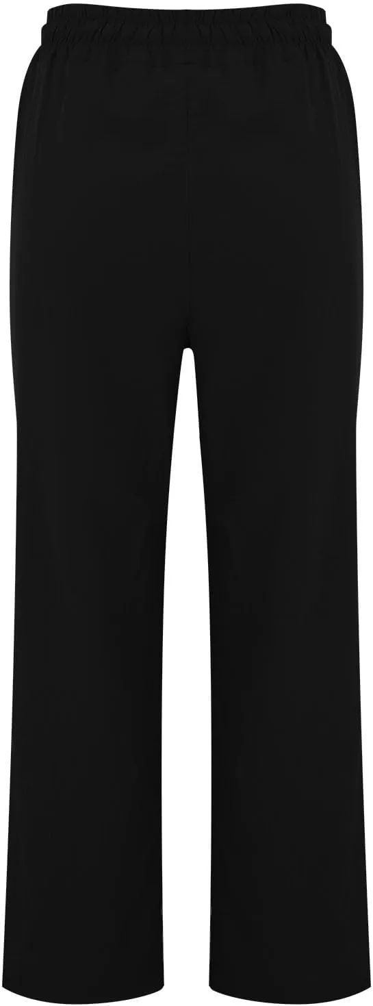 Womens Casual Cotton Linen Pants Lightweight Summer Relax Fit Elastic Waist Plus Size Solid Lounge Long Trousers