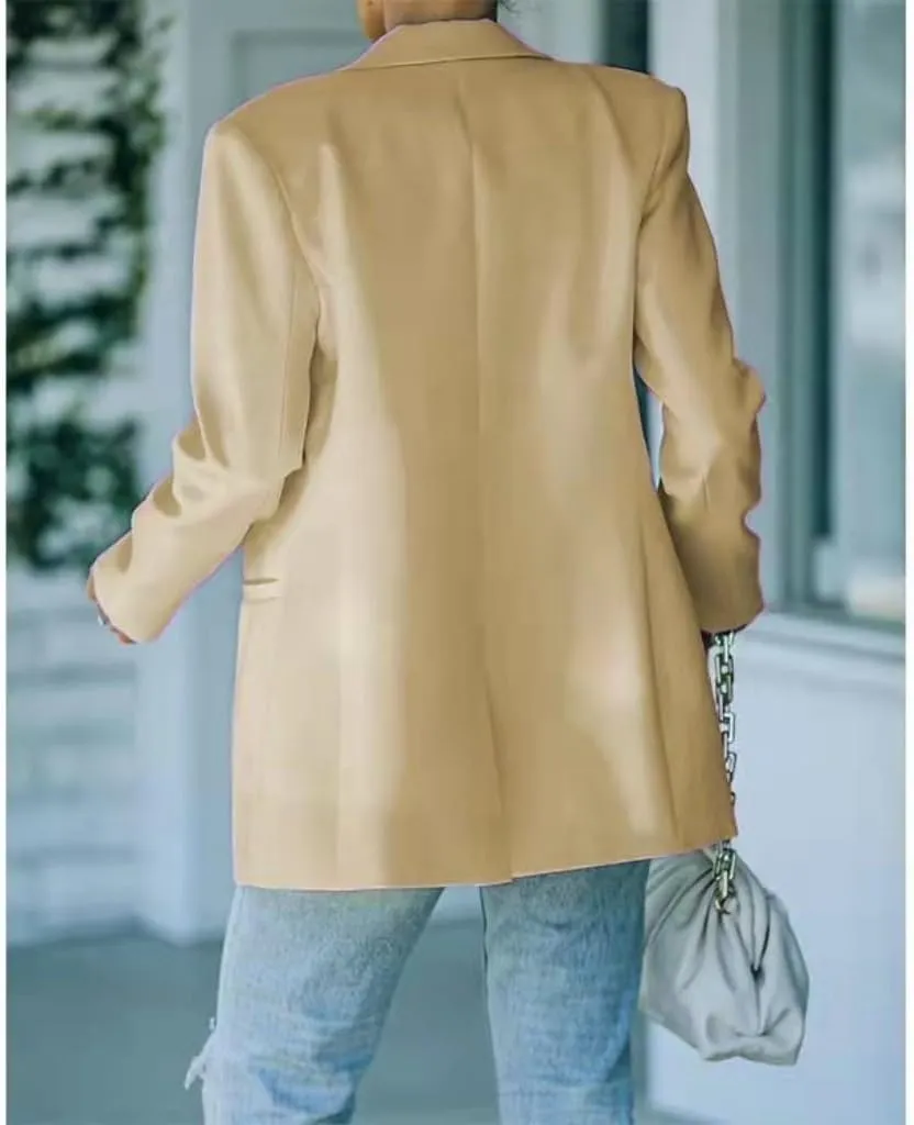 Women's Casual Slim Blazer Jackets Long Sleeve Lapel Button Work Office Open Front Professional Top Suit Jacket