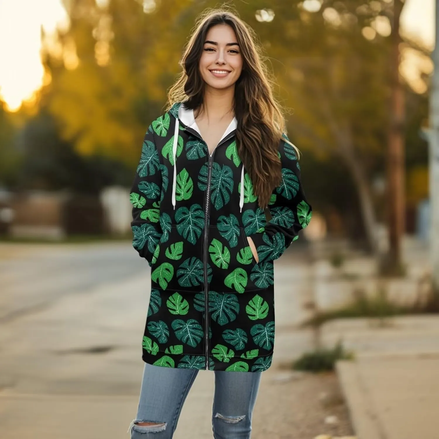 Women's Full Zip Up Hoodie Long Sleeve Zipper Pullover Hoodies Fall Long Jackets with Pockets Tunic Sweatshirt Cardigan S-3XL