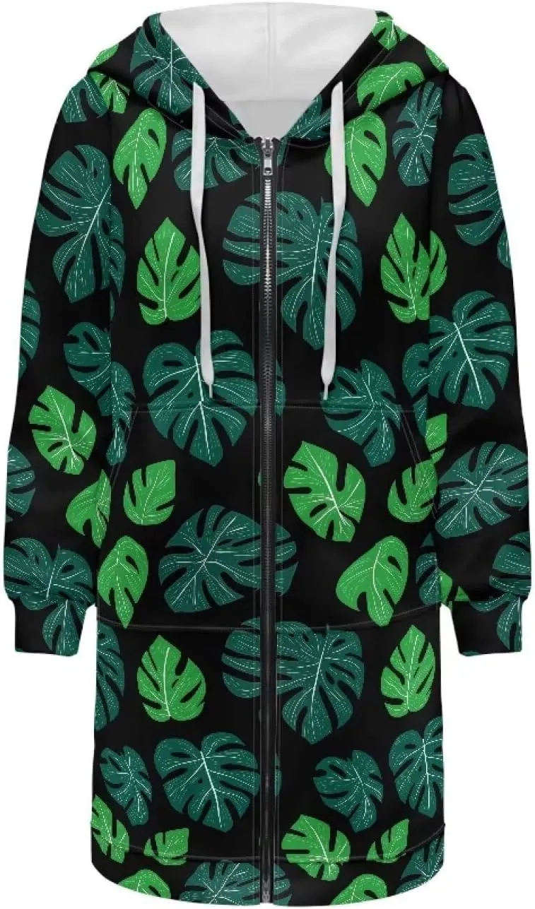 Women's Full Zip Up Hoodie Long Sleeve Zipper Pullover Hoodies Fall Long Jackets with Pockets Tunic Sweatshirt Cardigan S-3XL