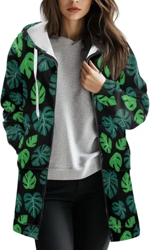 Women's Full Zip Up Hoodie Long Sleeve Zipper Pullover Hoodies Fall Long Jackets with Pockets Tunic Sweatshirt Cardigan S-3XL