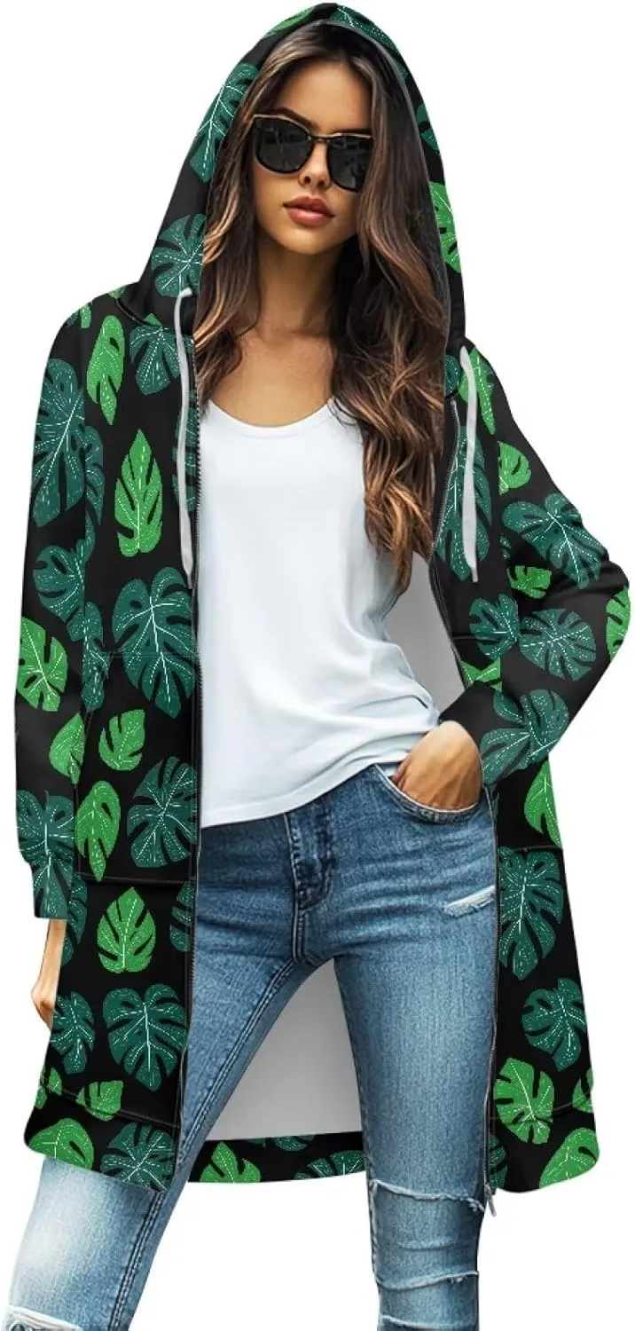 Women's Full Zip Up Hoodie Long Sleeve Zipper Pullover Hoodies Fall Long Jackets with Pockets Tunic Sweatshirt Cardigan S-3XL