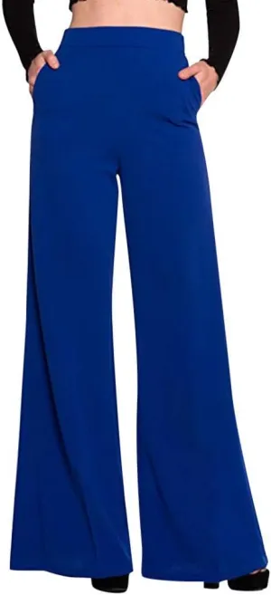 Women's High Waisted Flare Pants Casual Elastic Waist Wide Leg Stretchy Long Trousers Fashion Solid Color Fitness Yoga Pants
