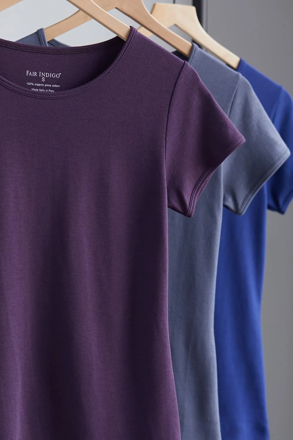 Women's Luxe 100% Organic Pima Cotton Short Sleeve Jewel Neck Tee