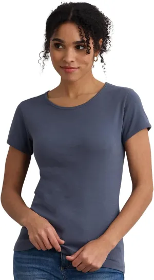 Women's Luxe 100% Organic Pima Cotton Short Sleeve Jewel Neck Tee