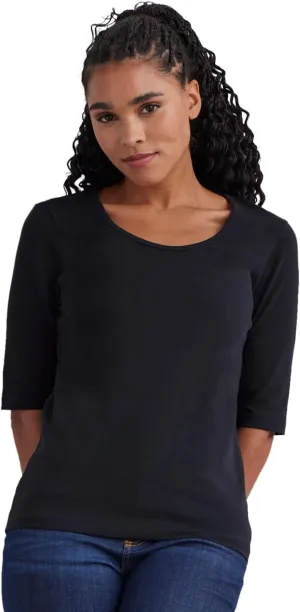 Women's Organic Pima Cotton Elbow Sleeve Scoop Neck Tee