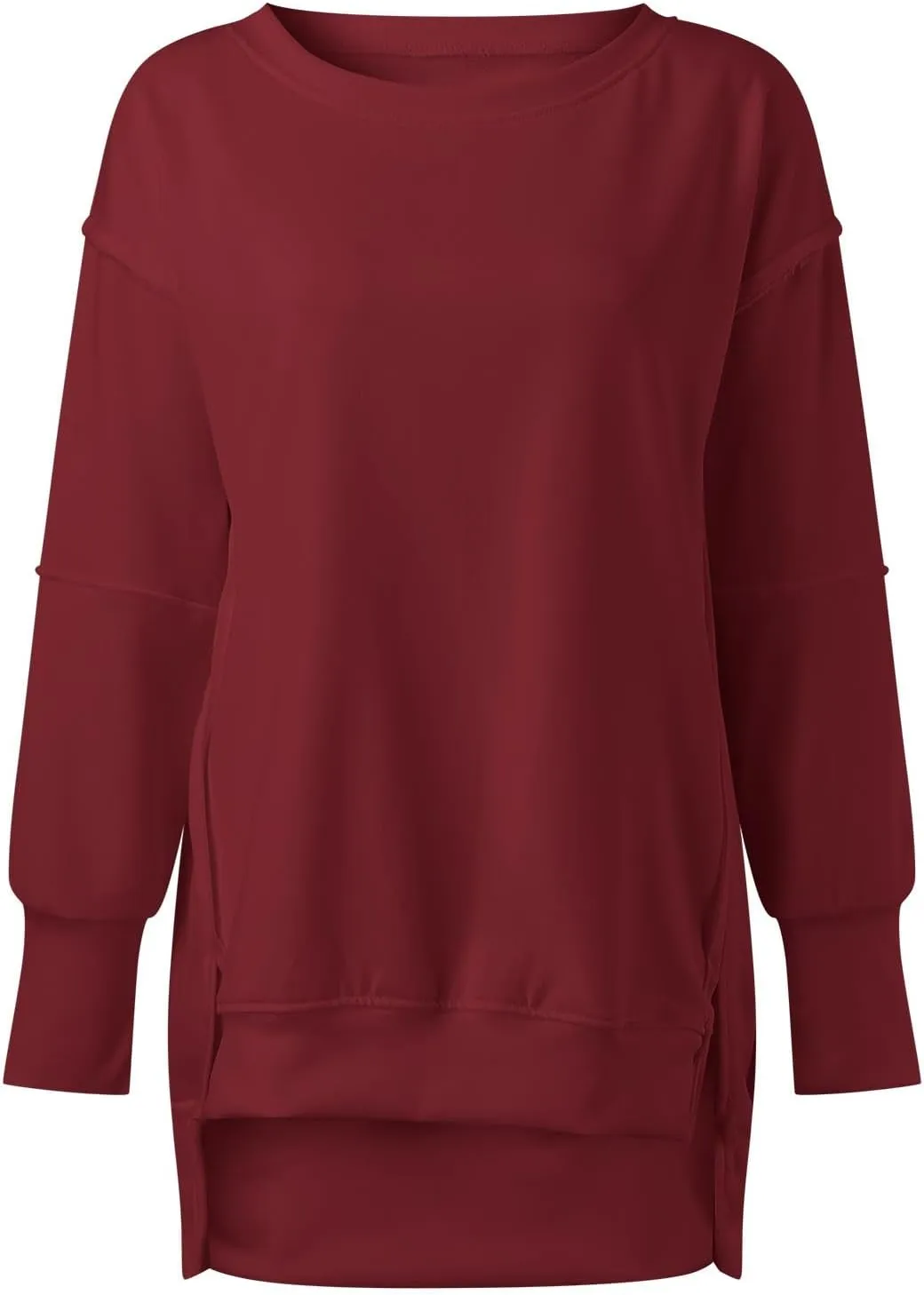 Womens Oversized Sweatshirts 2024 Casual Crewneck Loose Pullover Tunic Tops Shirts Comfy Fall Fashion Clothes