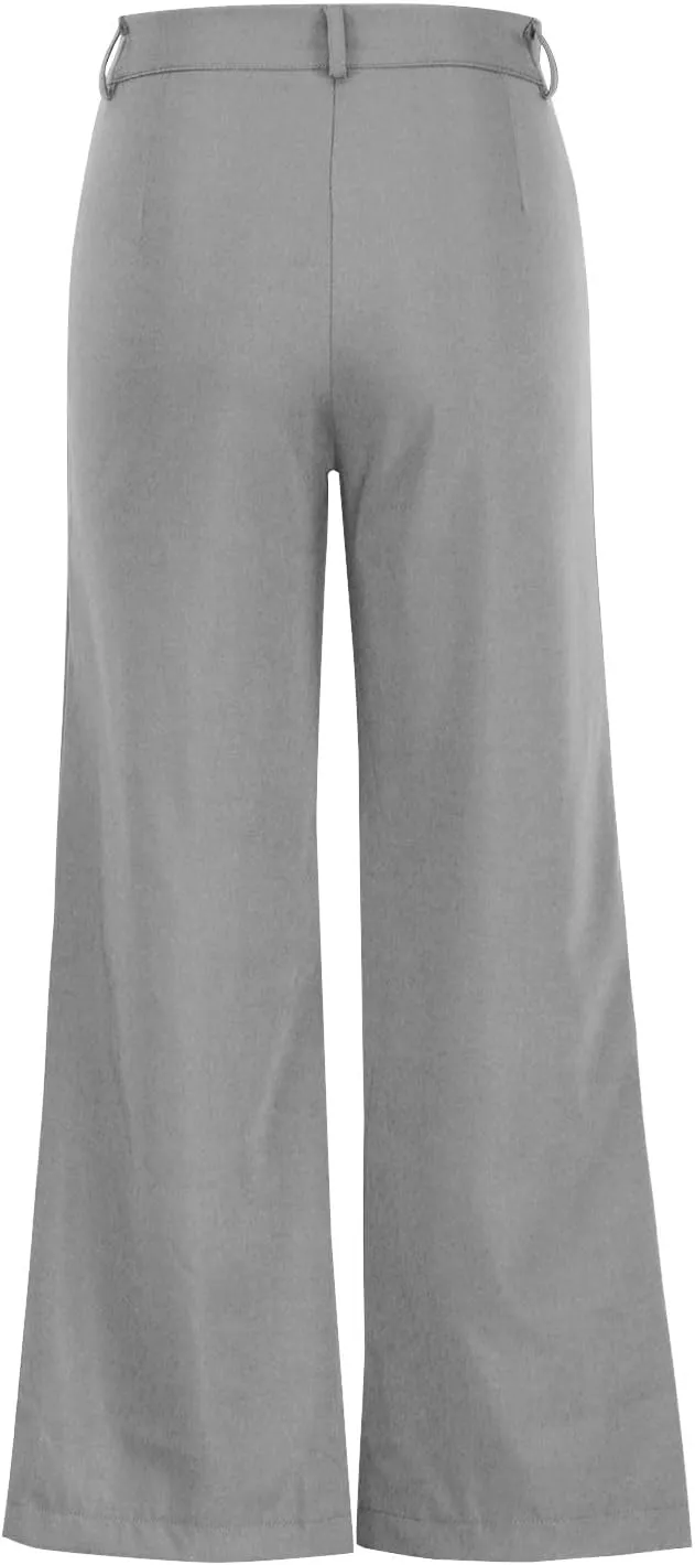 Womens Palazzo Trousers Plus Size Linen Pants Wide Leg Trousers High Elastic Waist Flowy Pants Culottes with Pockets