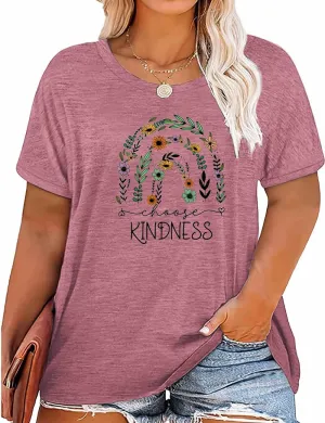 Women's Plus Size T-Shirt Good Day Floral Funny Printed Summer Casual Cute Short Sleeve Tees Tops