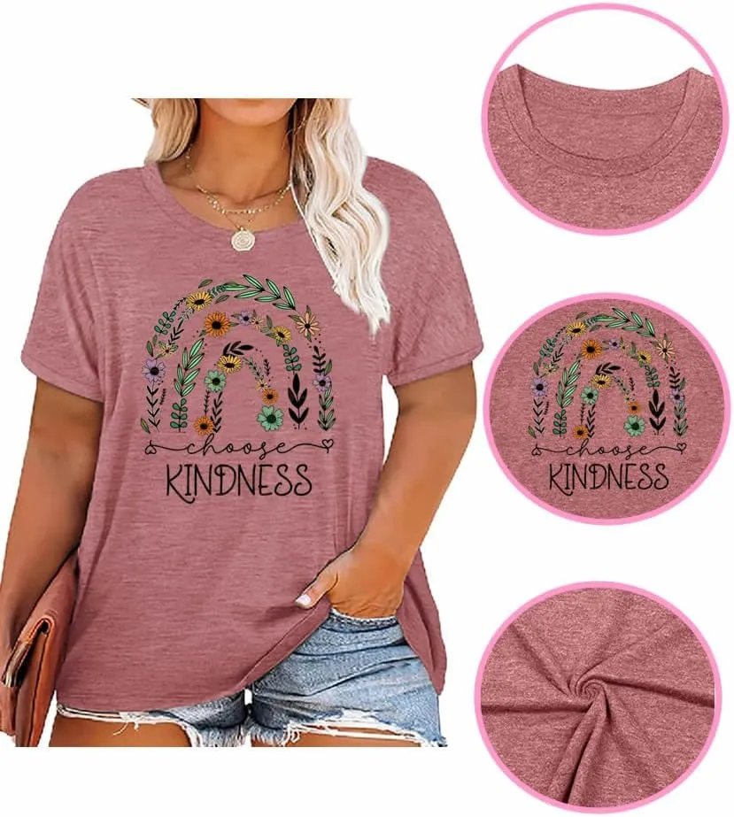 Women's Plus Size T-Shirt Good Day Floral Funny Printed Summer Casual Cute Short Sleeve Tees Tops