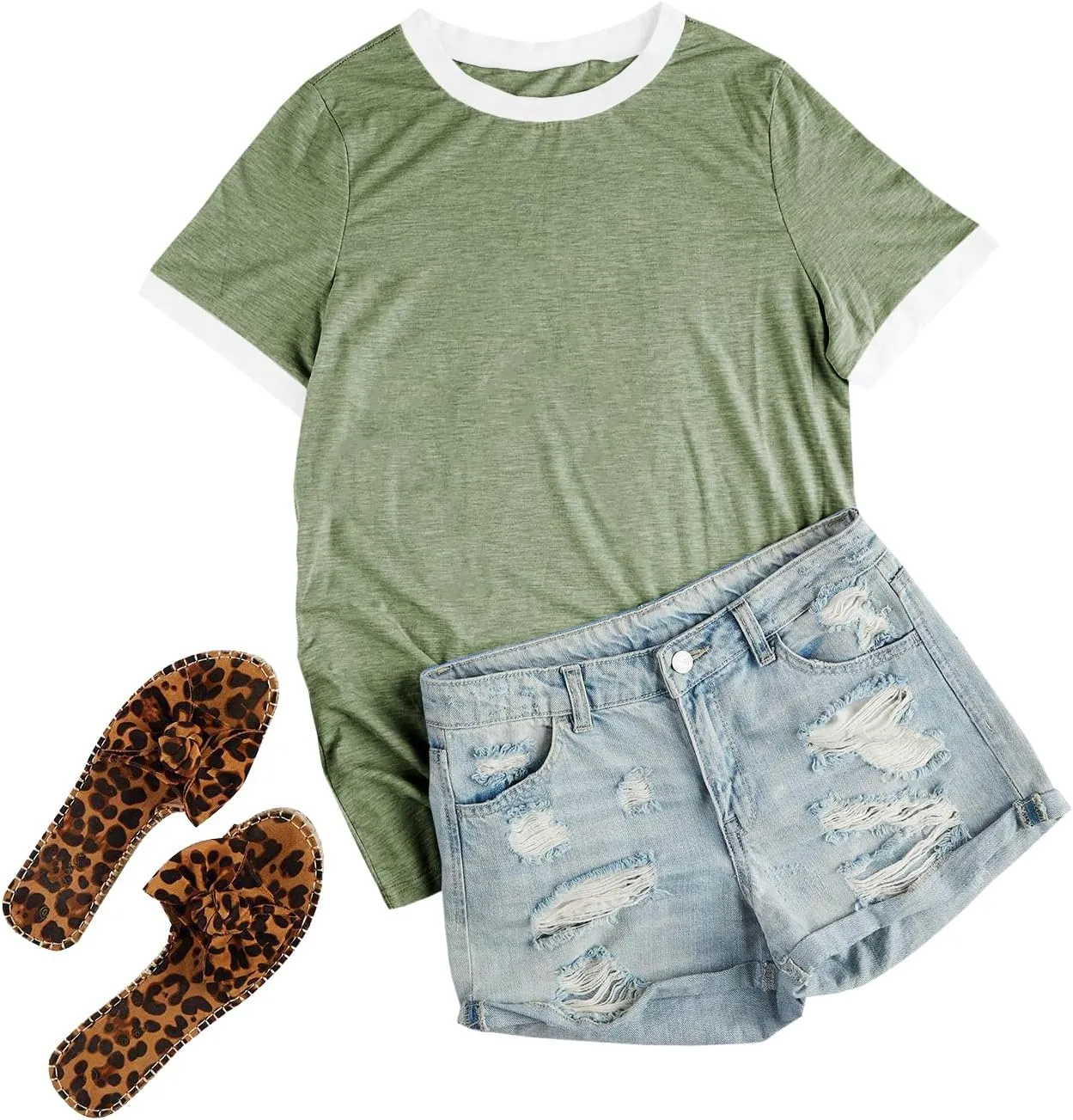 Womens T Shirt Short Sleeve Crew Neck Basic Color Block Tee Tops