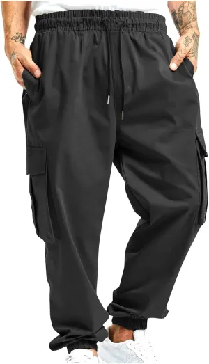 Zeiyignr Men's Cargo Jogger Pants Stretch Sweatpants Slim Fit Outdoor Hiking Pants with Multi Pockets Casual Work Trousers