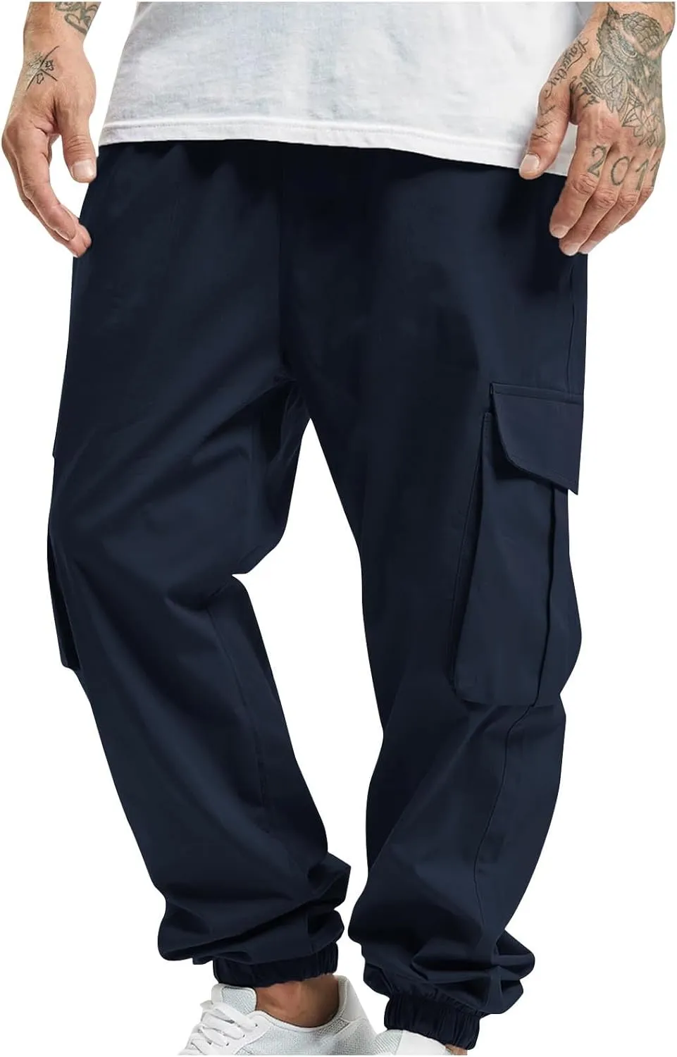 Zeiyignr Men's Cargo Jogger Pants Stretch Sweatpants Slim Fit Outdoor Hiking Pants with Multi Pockets Casual Work Trousers