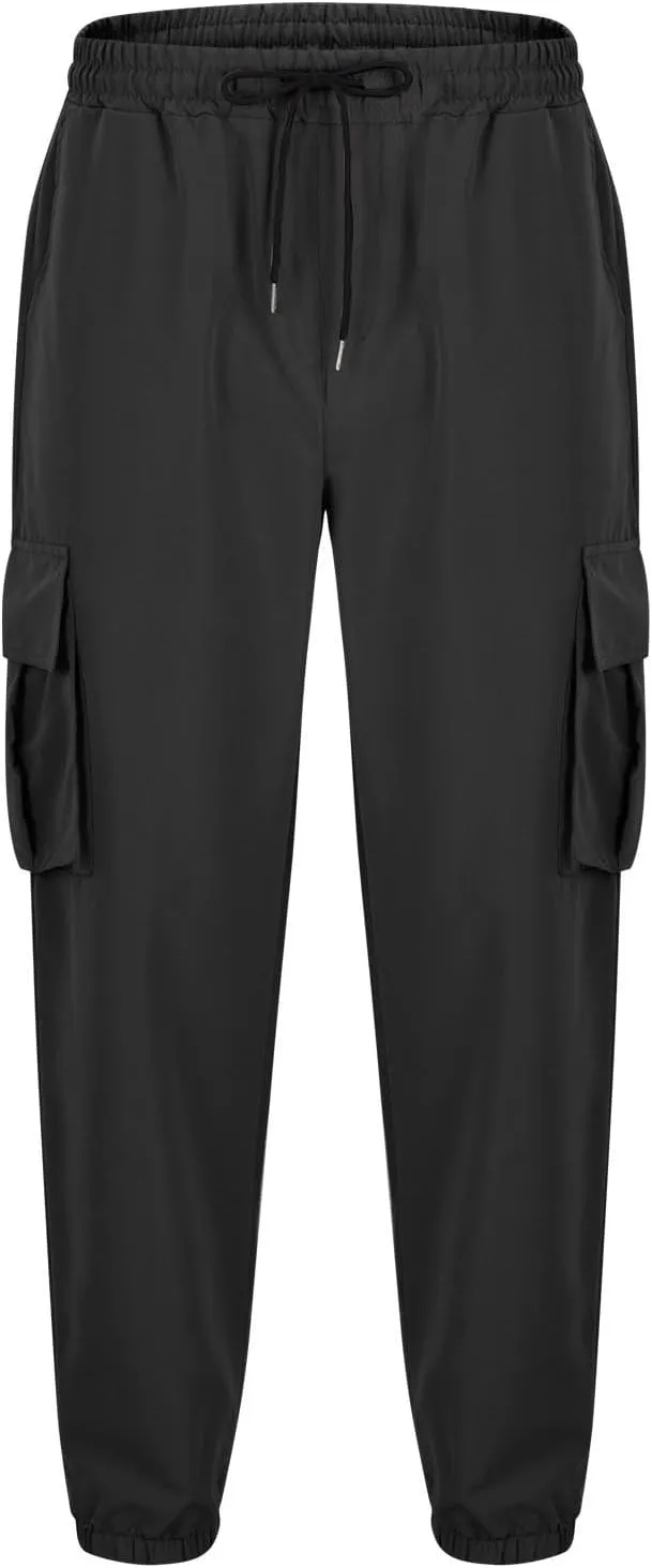 Zeiyignr Men's Cargo Jogger Pants Stretch Sweatpants Slim Fit Outdoor Hiking Pants with Multi Pockets Casual Work Trousers