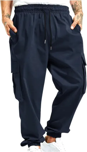 Zeiyignr Men's Cargo Jogger Pants Stretch Sweatpants Slim Fit Outdoor Hiking Pants with Multi Pockets Casual Work Trousers